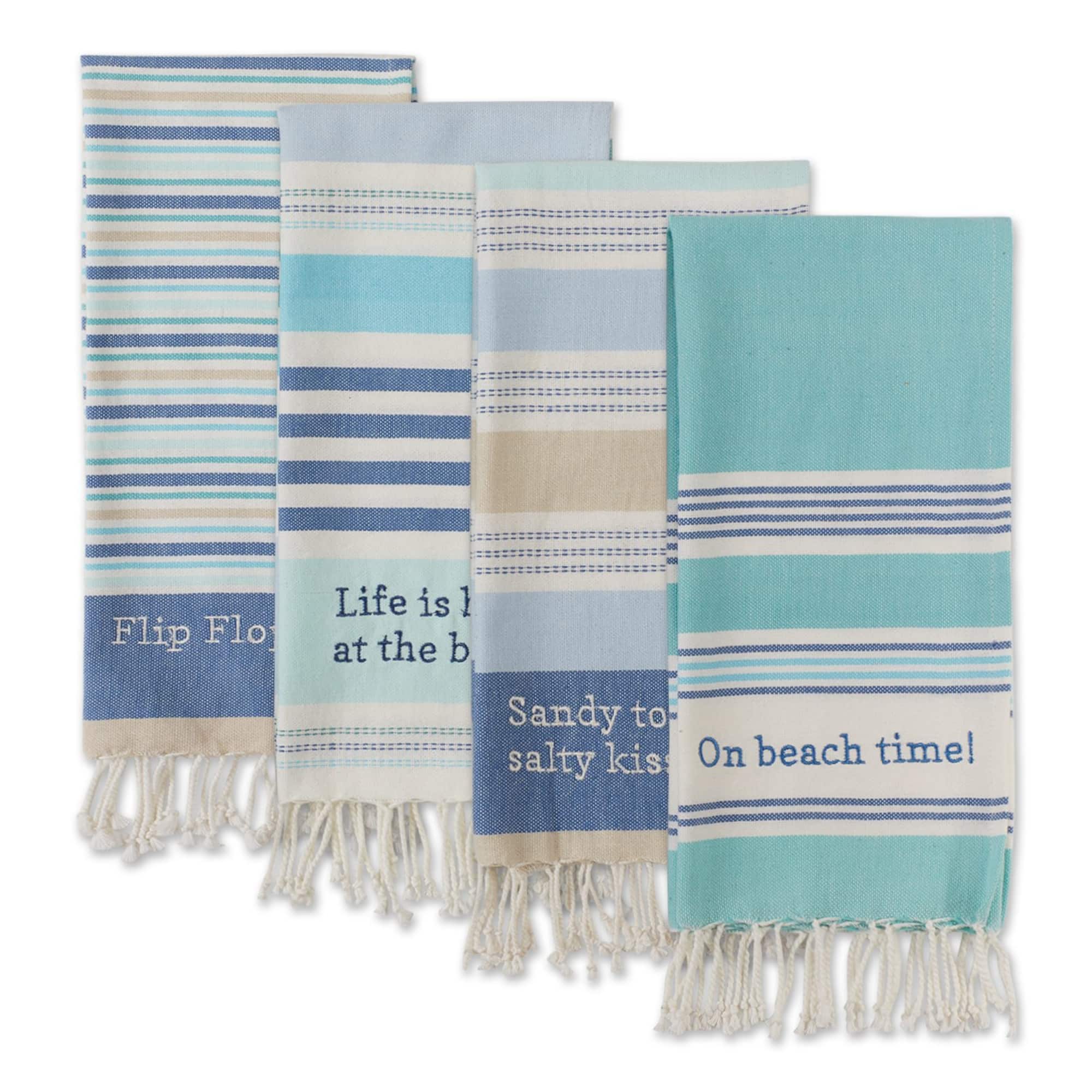 DII® Beach House Vibes Embellished Dishtowel Set
